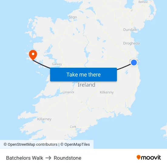 Batchelors Walk to Roundstone map