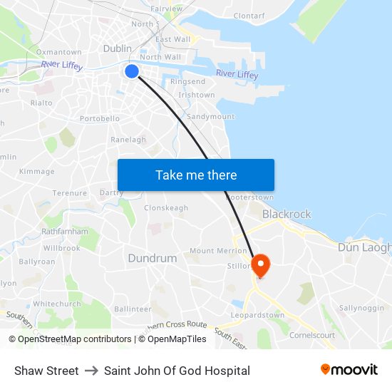 Shaw Street to Saint John Of God Hospital map