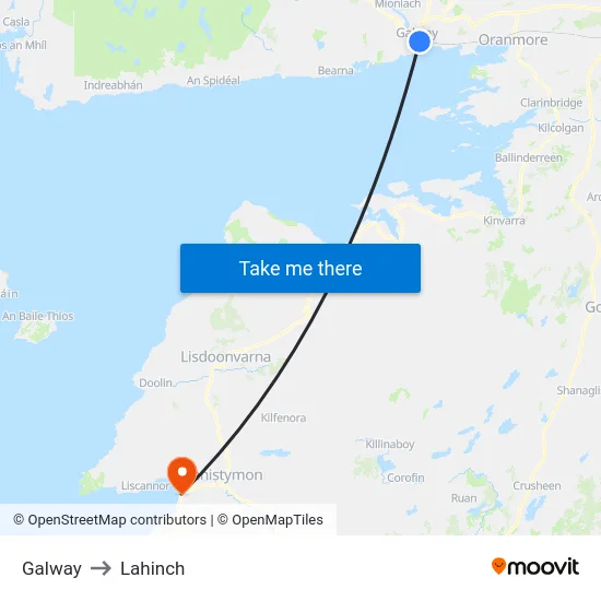 Galway to Lahinch map