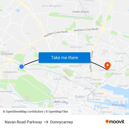 Navan Road Parkway to Donnycarney map