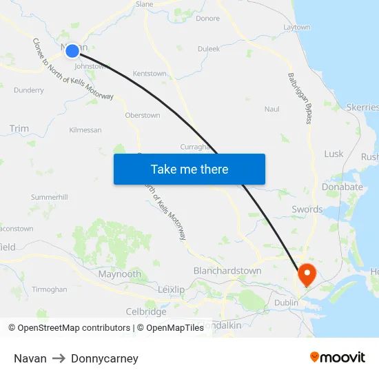 Navan to Donnycarney map