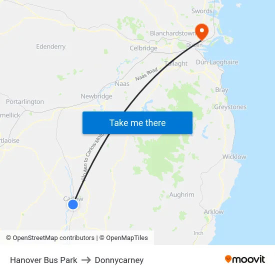 Hanover Bus Park to Donnycarney map