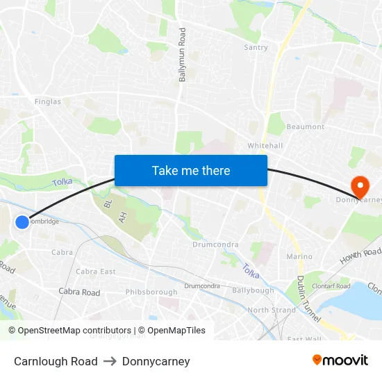 Carnlough Road to Donnycarney map