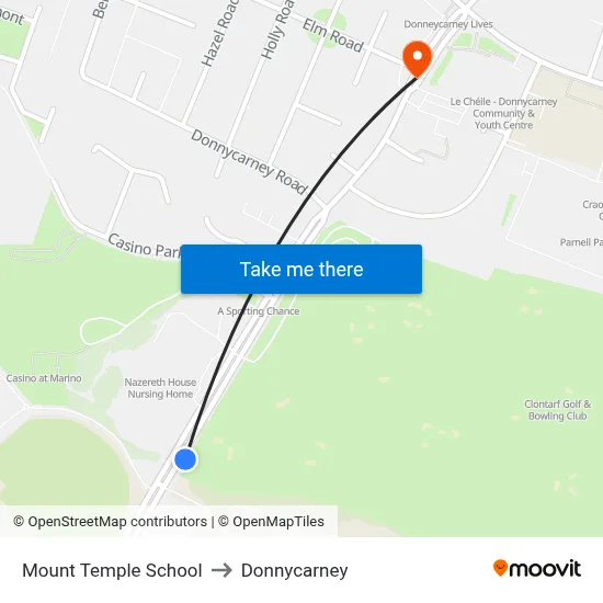 Mount Temple School to Donnycarney map