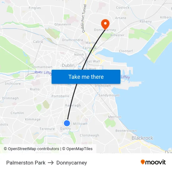 Palmerston Park to Donnycarney map
