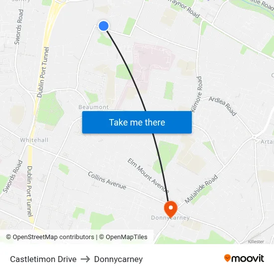Castletimon Drive to Donnycarney map