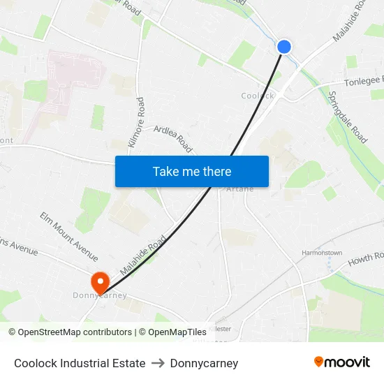 Greencastle Parade to Donnycarney map
