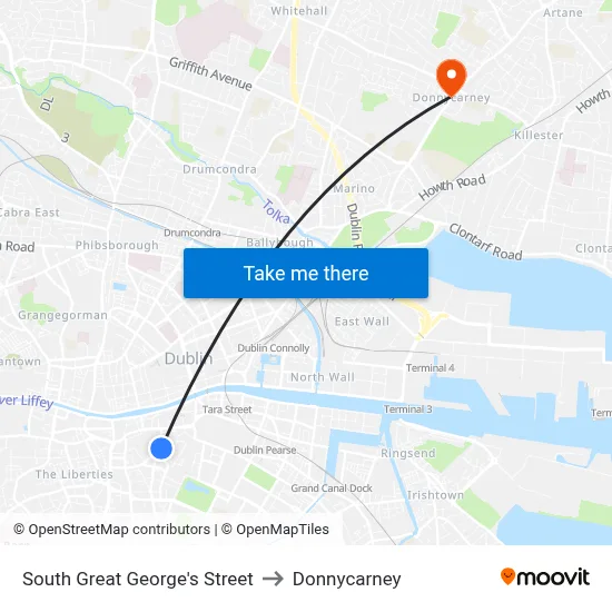South Great George's Street to Donnycarney map