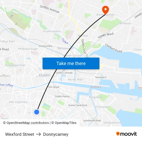 Wexford Street to Donnycarney map