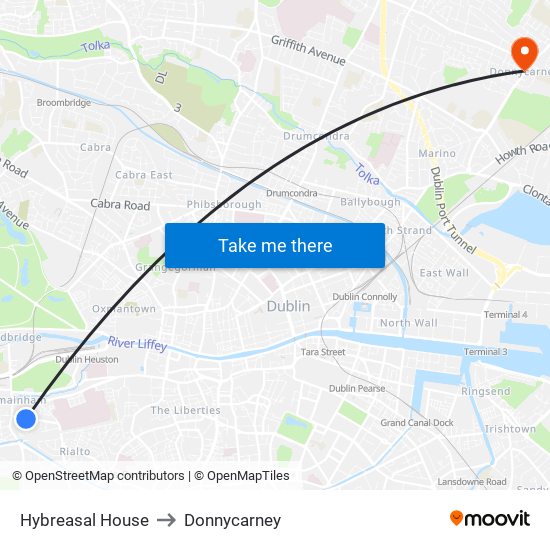 Hybreasal House to Donnycarney map