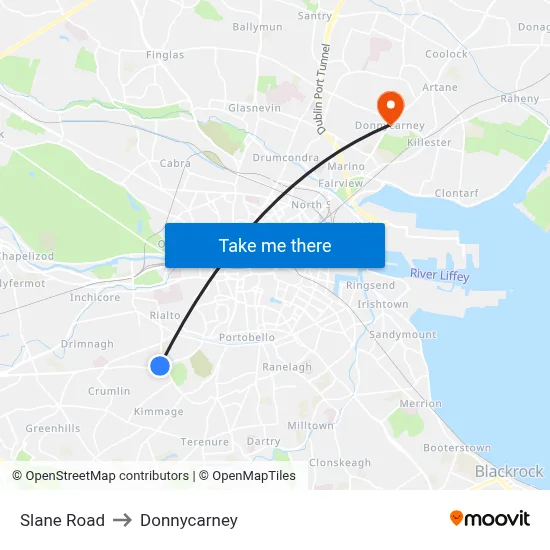 Slane Road to Donnycarney map