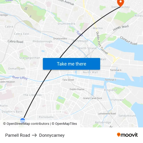 Parnell Road to Donnycarney map