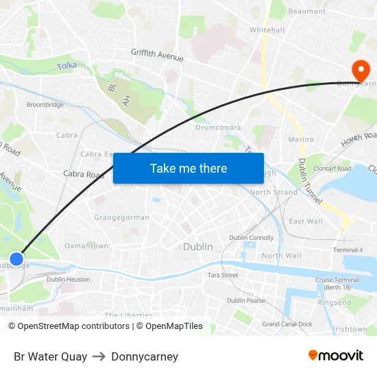 Br Water Quay to Donnycarney map