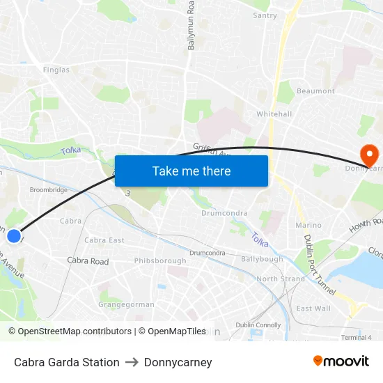 Cabra Garda Station to Donnycarney map