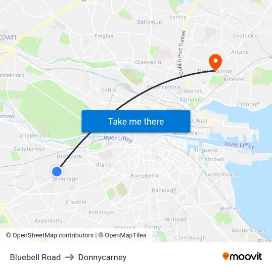 Bluebell Road to Donnycarney map