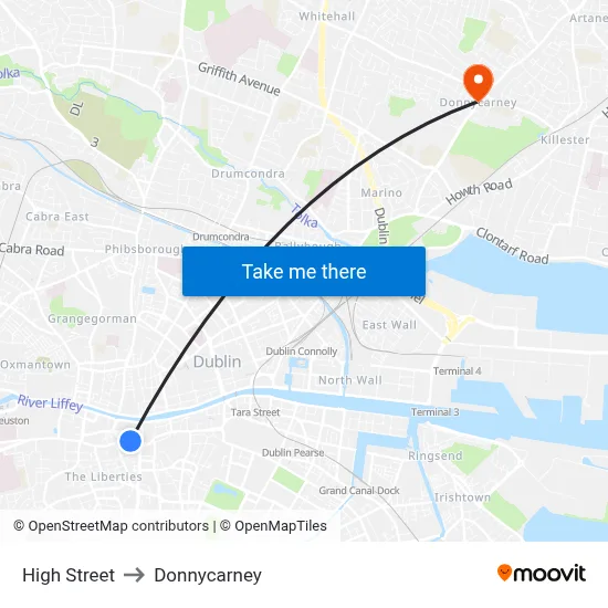 High Street to Donnycarney map