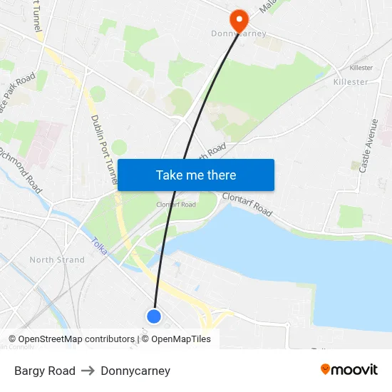 Bargy Road to Donnycarney map