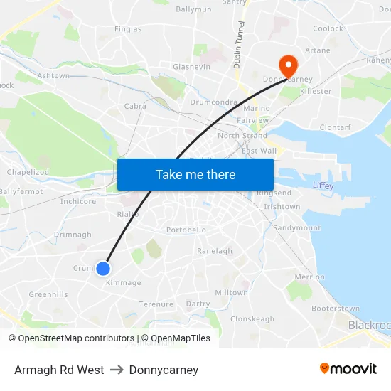Armagh Rd West to Donnycarney map