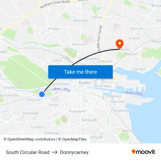 South Circular Road to Donnycarney map