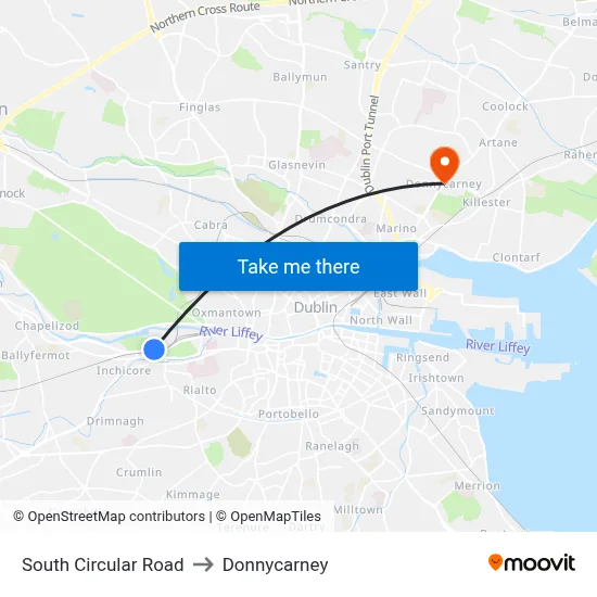 South Circular Road to Donnycarney map