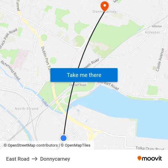 East Road to Donnycarney map
