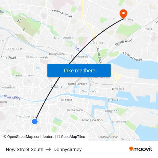 New Street South to Donnycarney map
