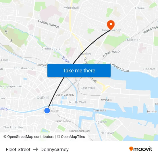 Fleet Street to Donnycarney map