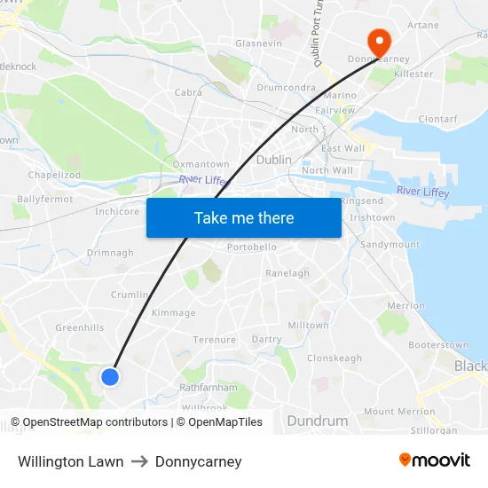 Willington Lawn to Donnycarney map