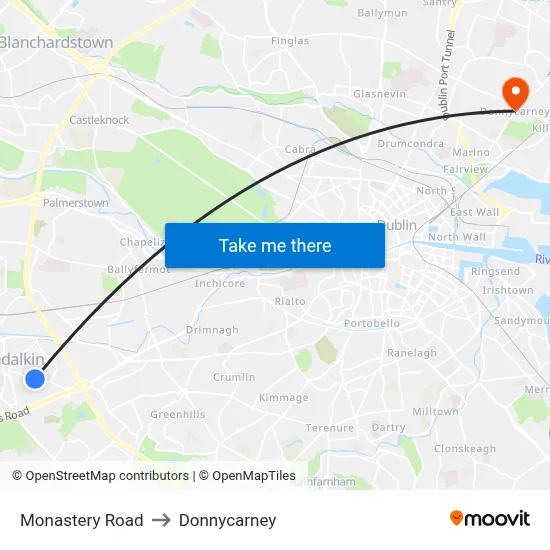 Monastery Road to Donnycarney map