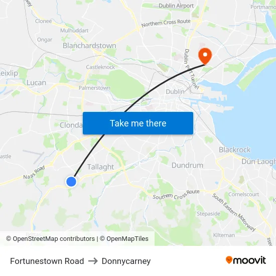Fortunestown Road to Donnycarney map