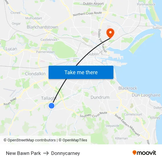New Bawn Park to Donnycarney map