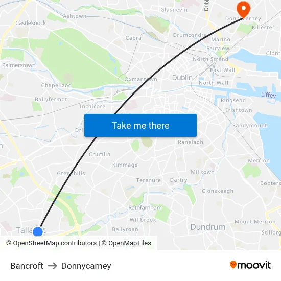 Bancroft to Donnycarney map