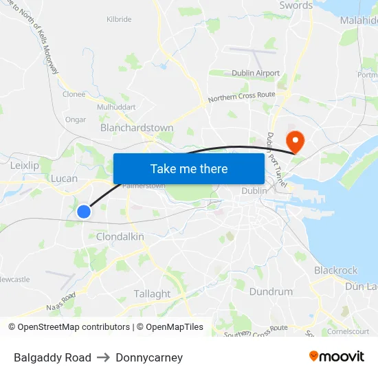 Balgaddy Road to Donnycarney map