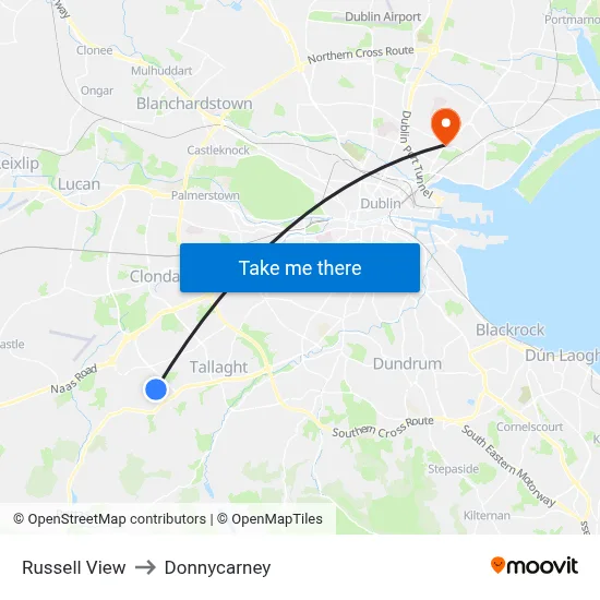 Russell View to Donnycarney map