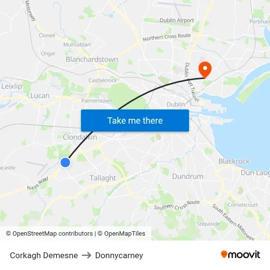Corkagh Demesne to Donnycarney map