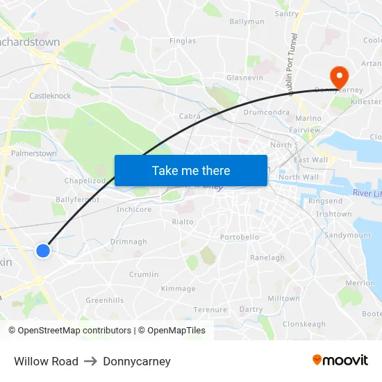 Willow Road to Donnycarney map