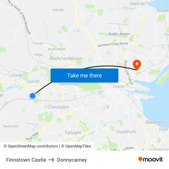 Finnstown Castle to Donnycarney map