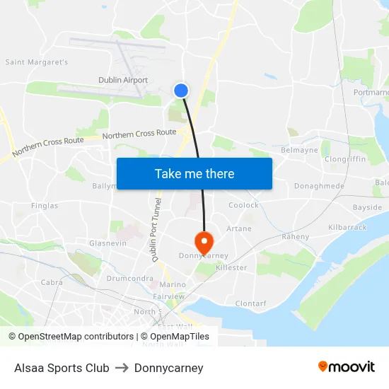 Alsaa Sports Club to Donnycarney map
