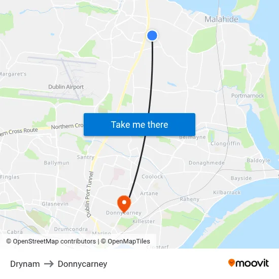 Drynam to Donnycarney map