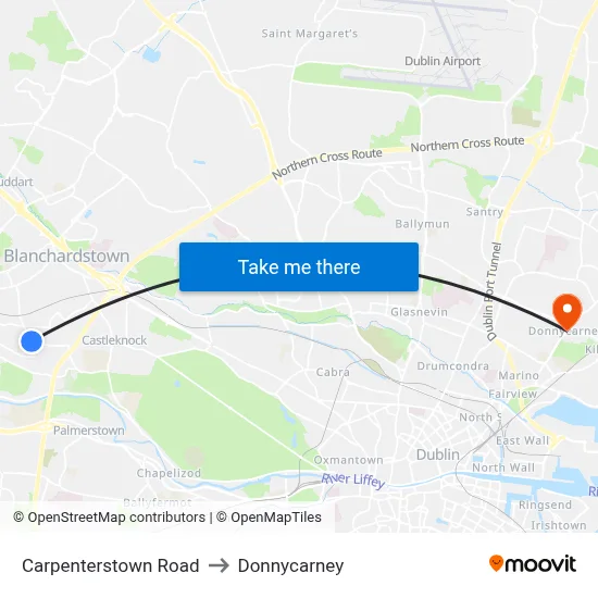 Carpenterstown Road to Donnycarney map