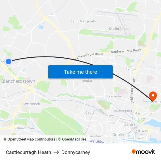 Castlecurragh Heath to Donnycarney map