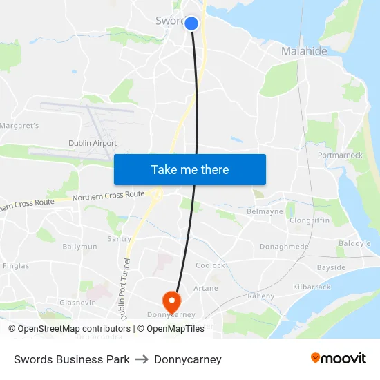 Swords Business Park to Donnycarney map