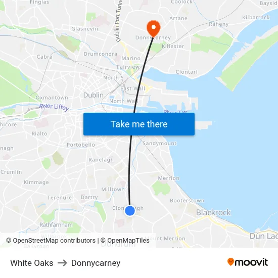 White Oaks to Donnycarney map