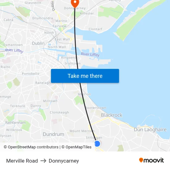 Merville Road to Donnycarney map