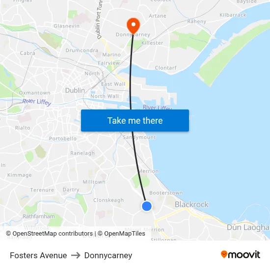Fosters Avenue to Donnycarney map
