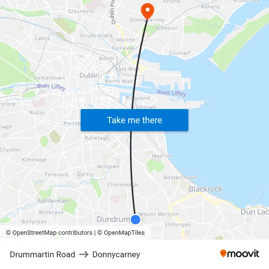 Drummartin Road to Donnycarney map