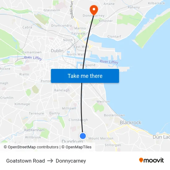 Goatstown Road to Donnycarney map