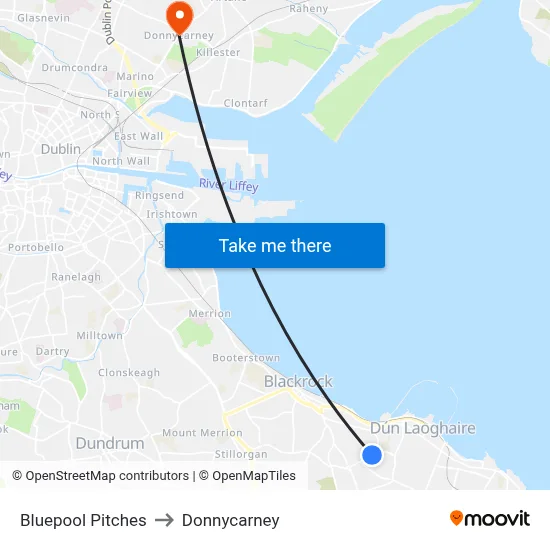 Bluepool Pitches to Donnycarney map