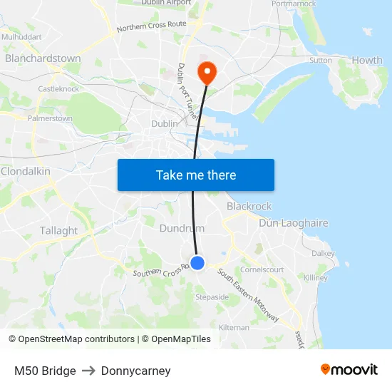 M50 Bridge to Donnycarney map