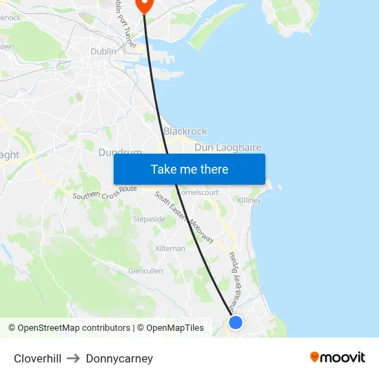 Cloverhill to Donnycarney map